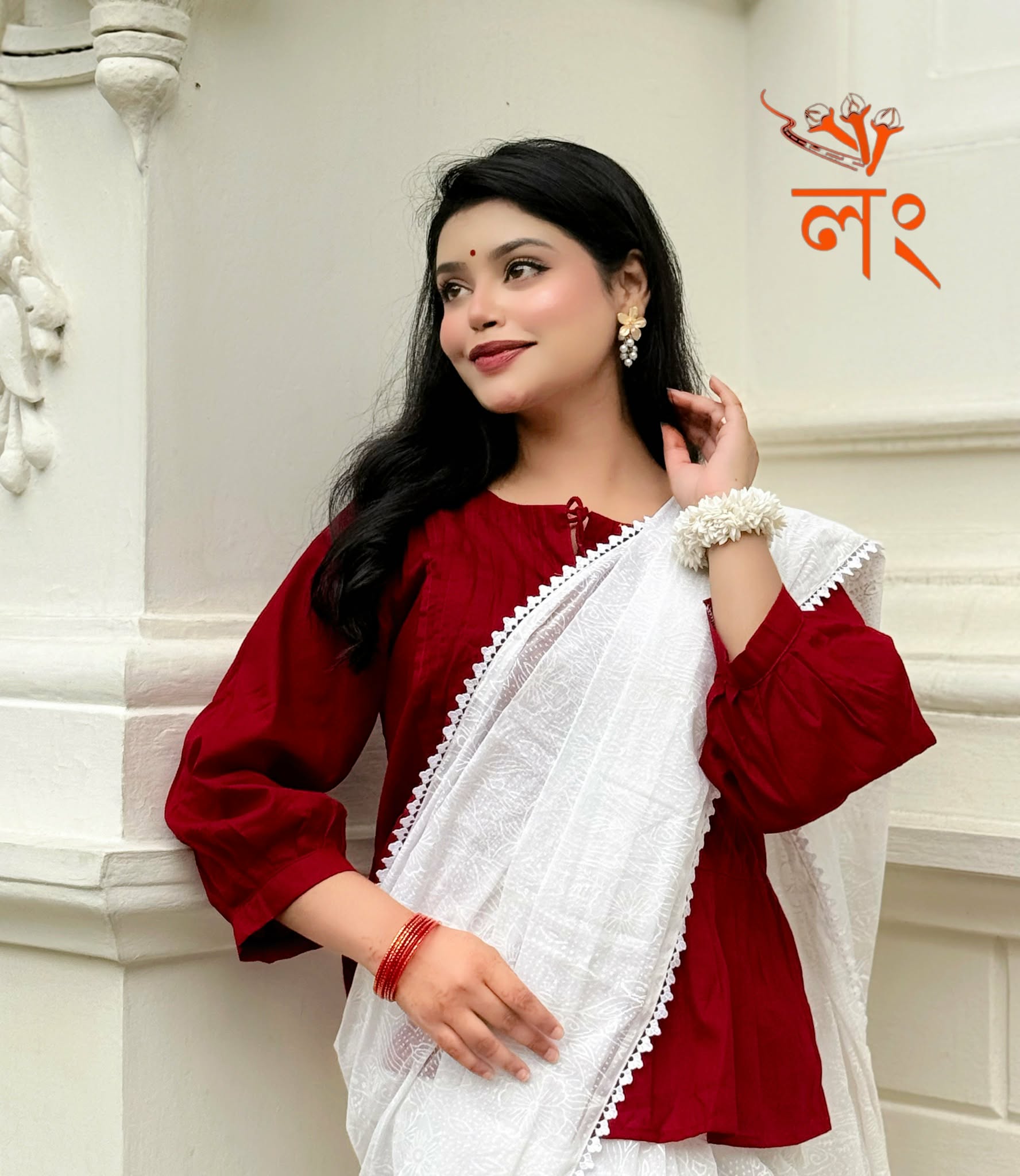 Boisakh Tops Solid Red